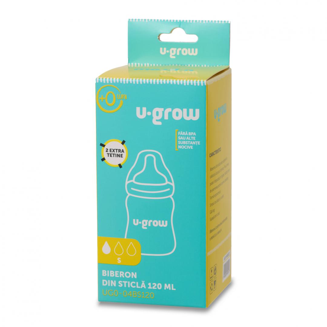 Biberon de sticla 120 ml+2 tetine extra - imagine 4