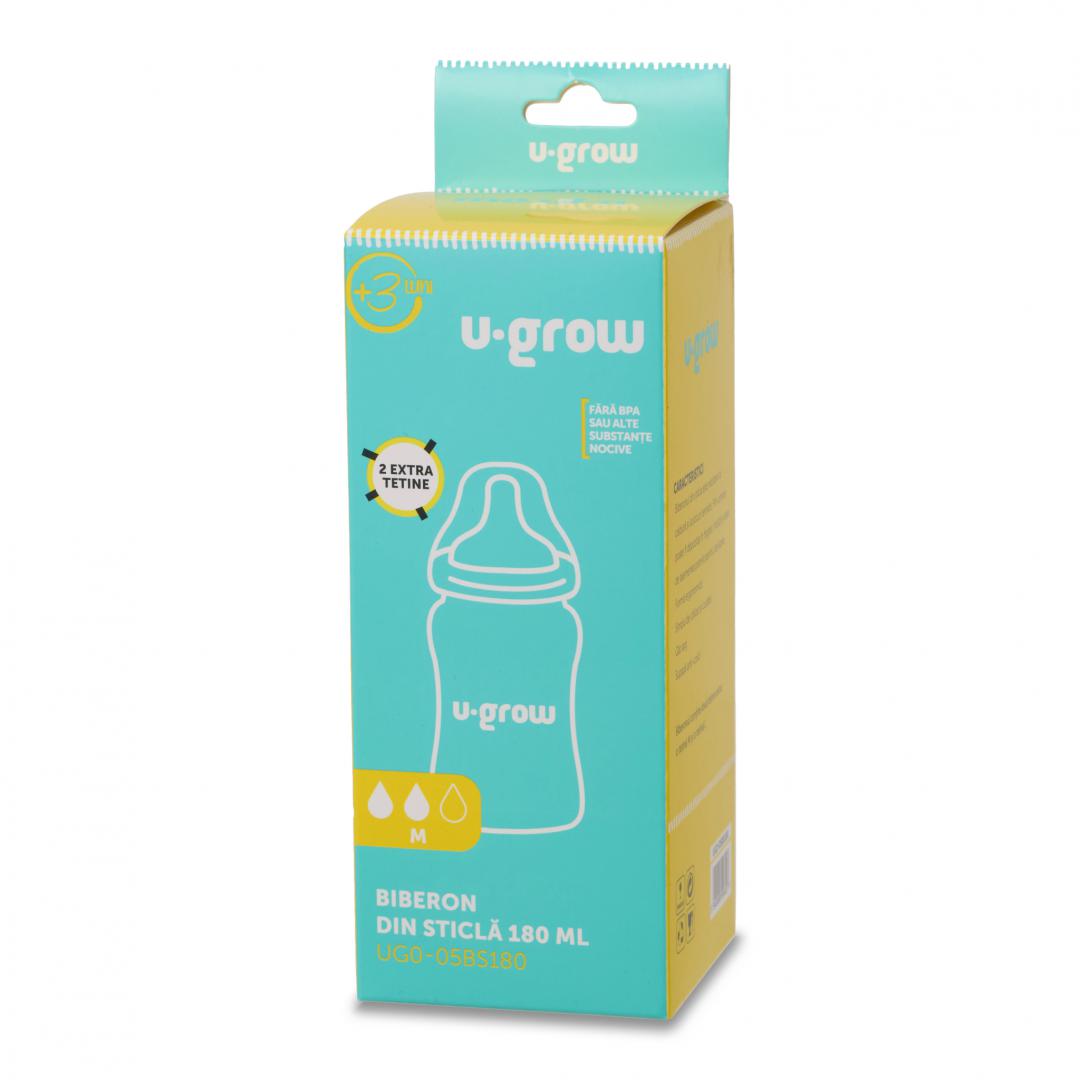 Biberon de sticla180 ml+2 tetine extra - imagine 4