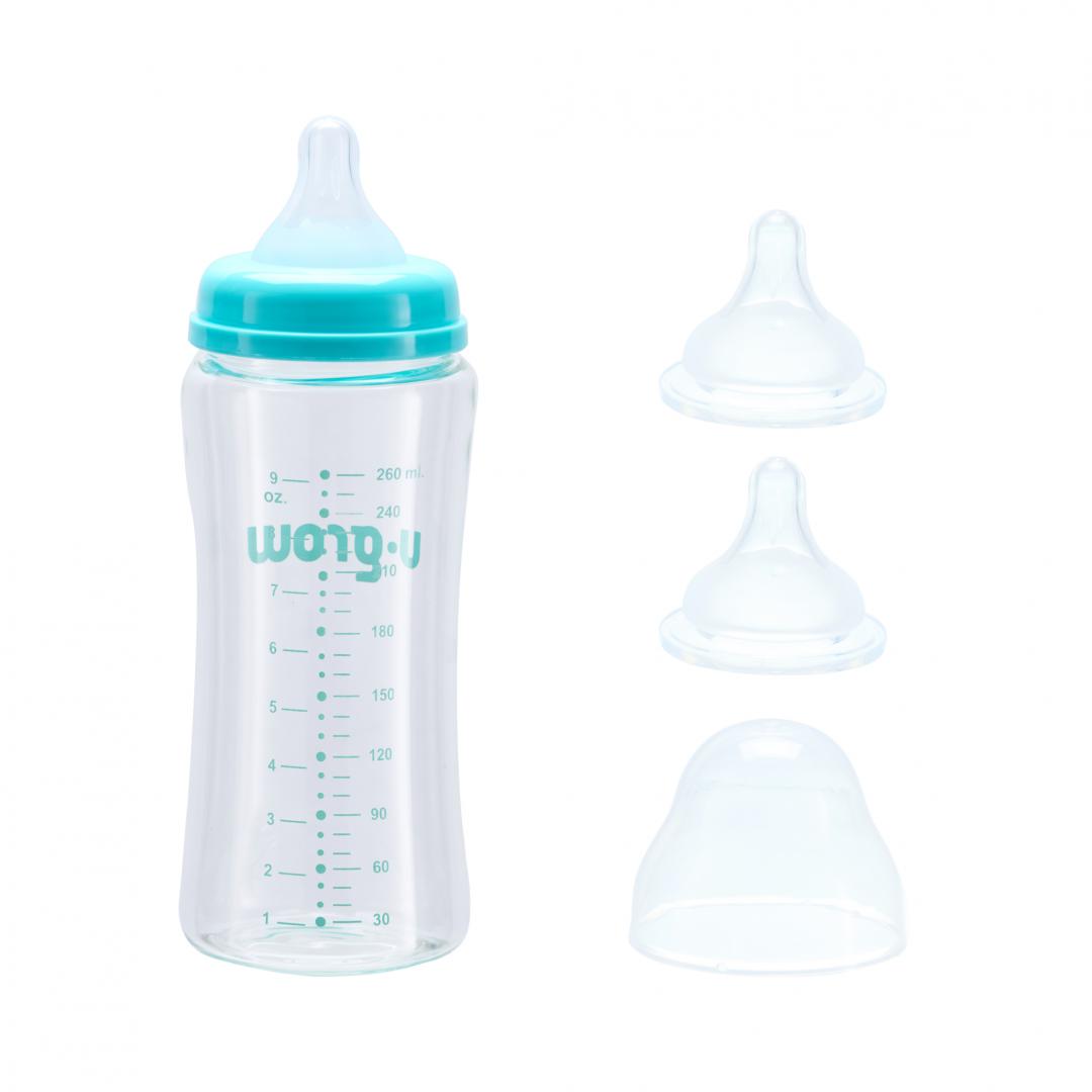 andre update webshop Biberon de sticla 260 ml+2 tetine extra - imagine 3